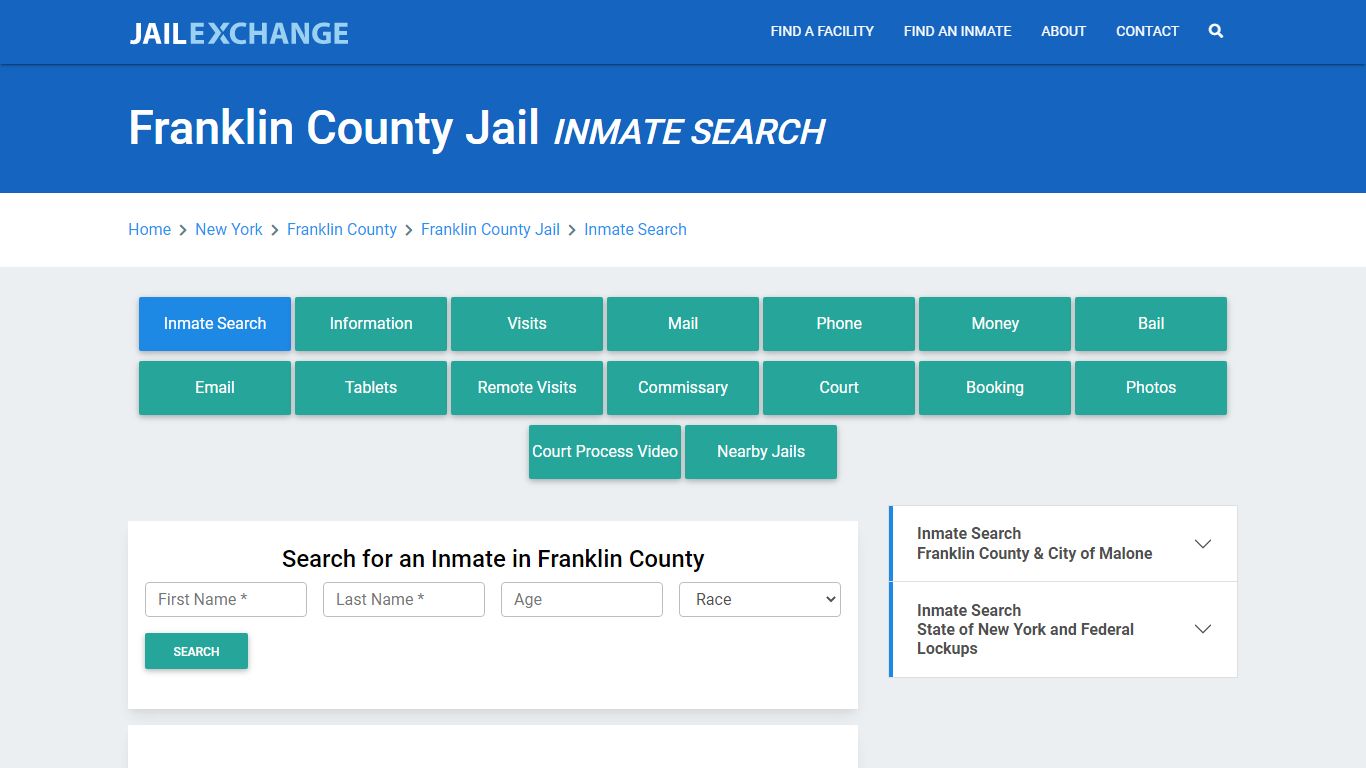 Franklin County Jail, NY Inmate Search: Roster & Mugshots